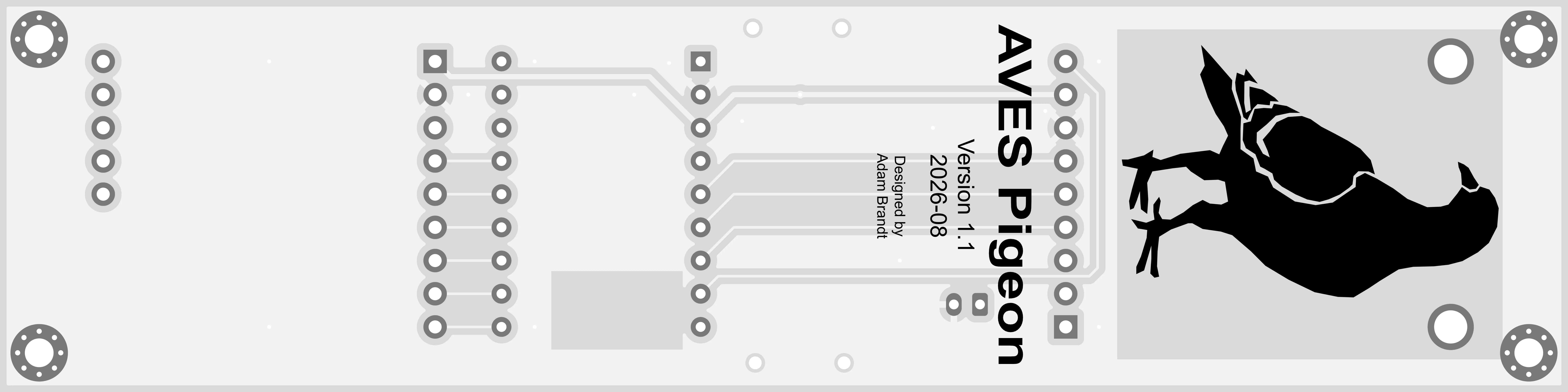 Bottom side of the AVES Pigeon GPS and LoRa telemetry PCB
